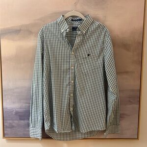 SIMPLY SOUTHERN Men’s Green and Navy Checkered Button Up Shirt